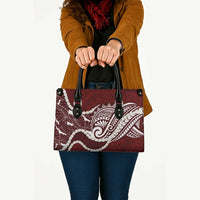 Aloha Hawaii Kalo Pikake Lei Leather Bag Chest Tattoo Oxblood Hawaiian Pattern