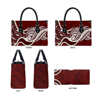 Aloha Hawaii Kalo Pikake Lei Leather Bag Chest Tattoo Oxblood Hawaiian Pattern