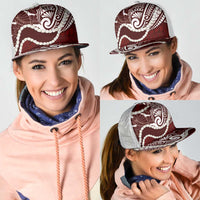 Aloha Hawaii Kalo Pikake Lei Mesh Trucker Cap Chest Tattoo Oxblood Hawaiian Pattern