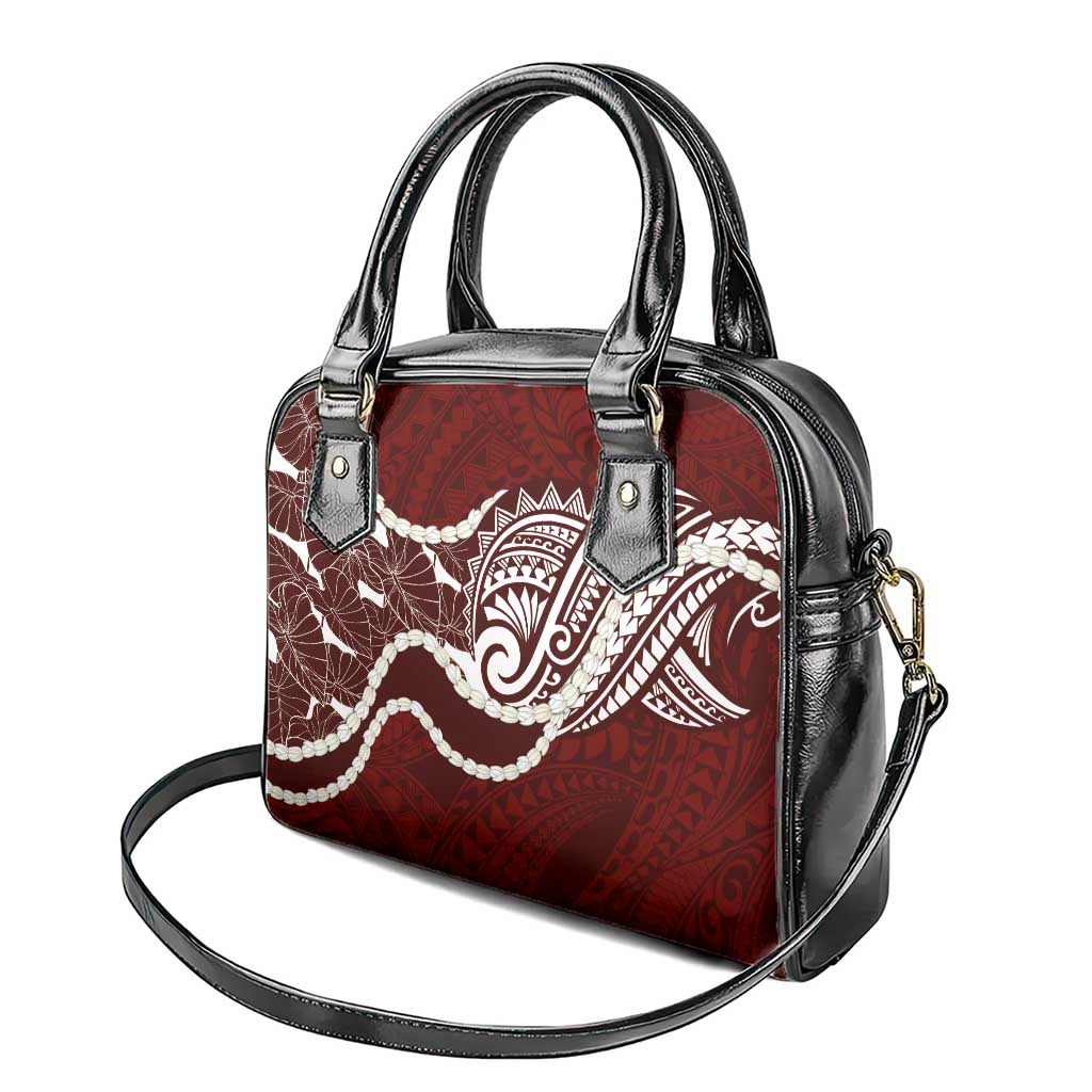 Aloha Hawaii Kalo Pikake Lei Shoulder Handbag Chest Tattoo Oxblood Hawaiian Pattern