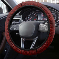 Aloha Hawaii Kalo Pikake Lei Steering Wheel Cover Chest Tattoo Oxblood Hawaiian Pattern