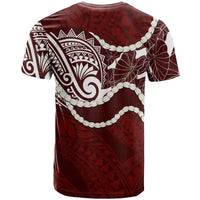 Aloha Hawaii Kalo Pikake Lei T Shirt Chest Tattoo Oxblood Hawaiian Pattern