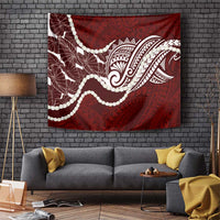 Aloha Hawaii Kalo Pikake Lei Tapestry Chest Tattoo Oxblood Hawaiian Pattern