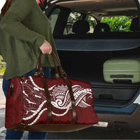 Aloha Hawaii Kalo Pikake Lei Travel Bag Chest Tattoo Oxblood Hawaiian Pattern