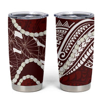 Aloha Hawaii Kalo Pikake Lei Tumbler Cup Chest Tattoo Oxblood Hawaiian Pattern