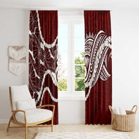 Aloha Hawaii Kalo Pikake Lei Window Curtain Chest Tattoo Oxblood Hawaiian Pattern