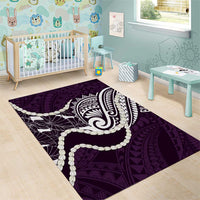 Aloha Hawaii Kalo Pikake Lei Area Rug Chest Tattoo Purple Hawaiian Pattern