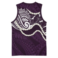 Aloha Hawaii Kalo Pikake Lei Basketball Jersey Chest Tattoo Purple Hawaiian Pattern