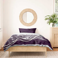 Aloha Hawaii Kalo Pikake Lei Bedding Set Chest Tattoo Purple Hawaiian Pattern