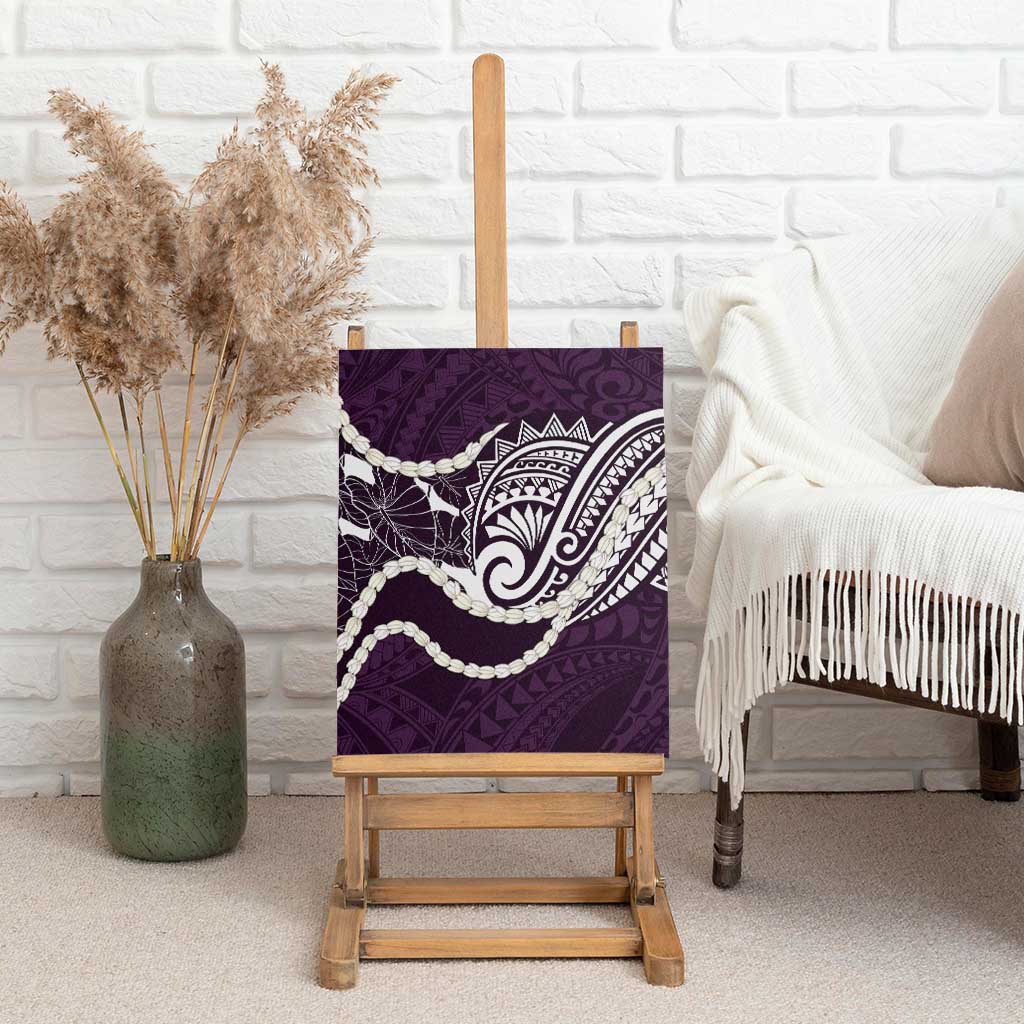Aloha Hawaii Kalo Pikake Lei Canvas Wall Art Chest Tattoo Purple Hawaiian Pattern