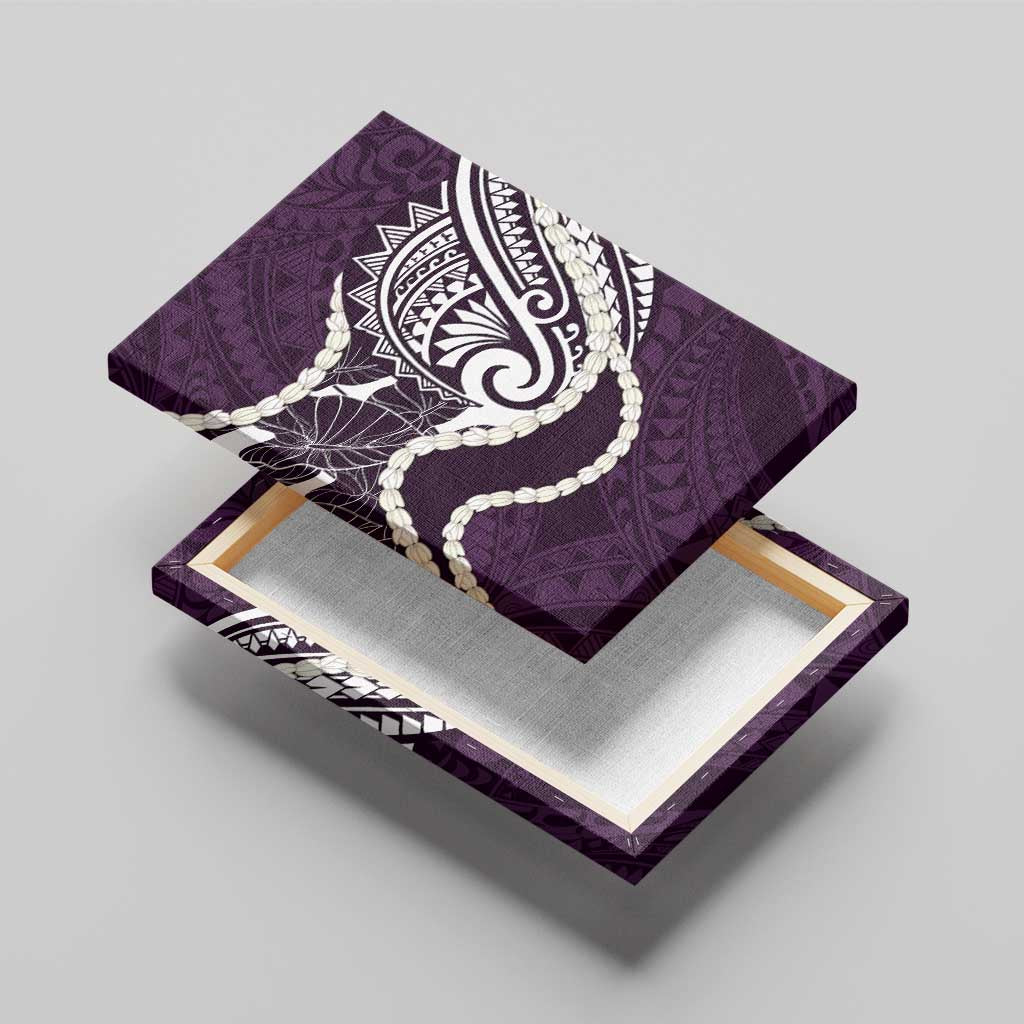 Aloha Hawaii Kalo Pikake Lei Canvas Wall Art Chest Tattoo Purple Hawaiian Pattern