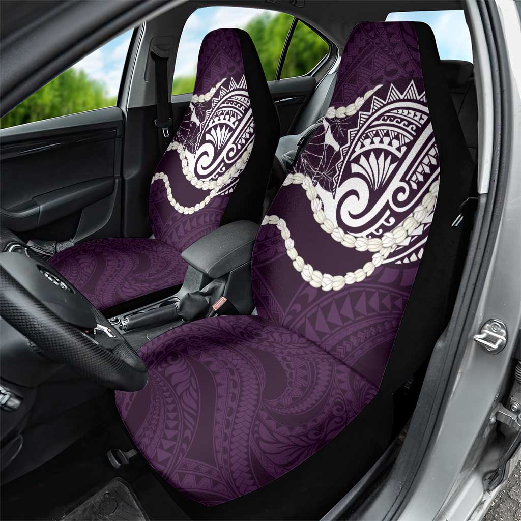 Aloha Hawaii Kalo Pikake Lei Car Seat Cover Chest Tattoo Purple Hawaiian Pattern