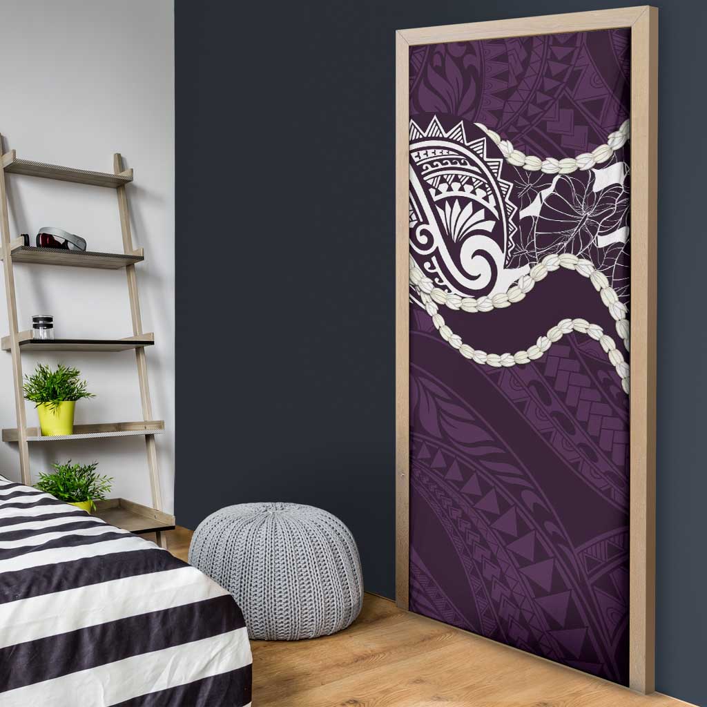 Aloha Hawaii Kalo Pikake Lei Door Cover Chest Tattoo Purple Hawaiian Pattern
