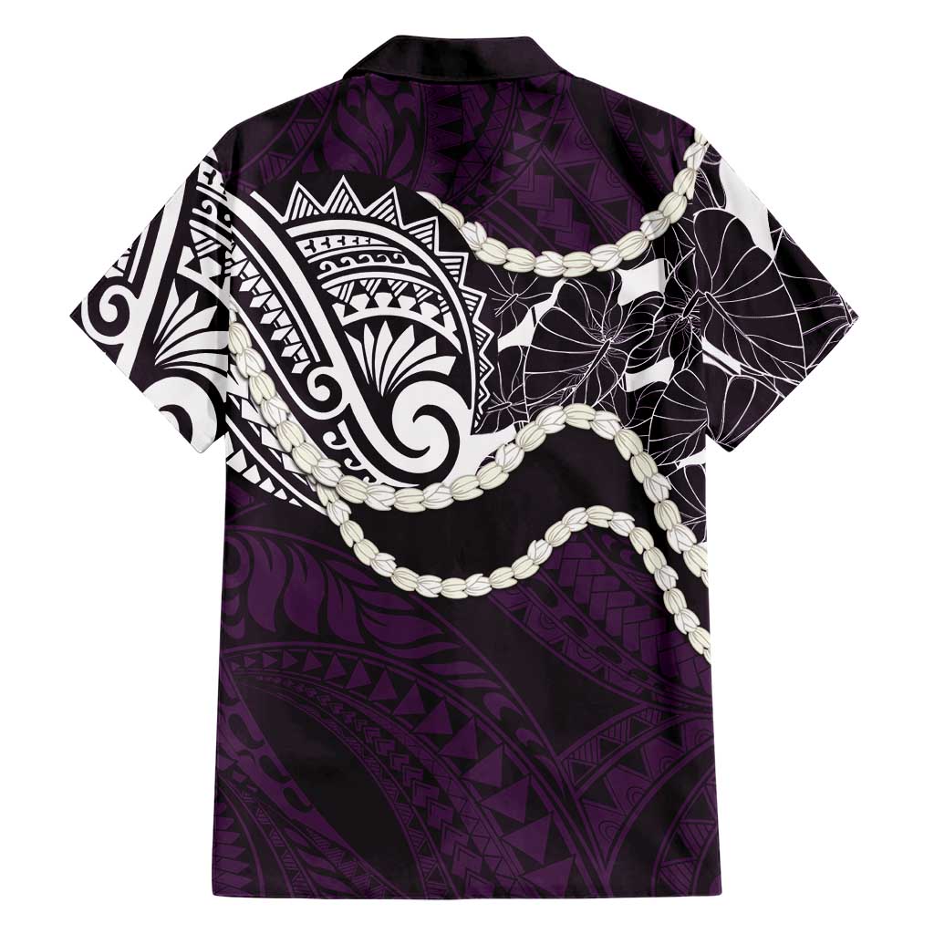 Aloha Hawaii Kalo Pikake Lei Family Matching Puletasi and Hawaiian Shirt Chest Tattoo Purple Hawaiian Pattern LT14 - Polynesian Pride
