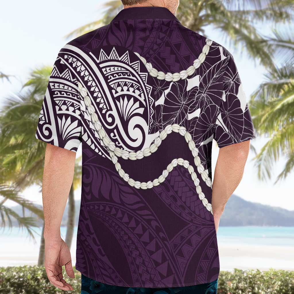 Aloha Hawaii Kalo Pikake Lei Hawaiian Shirt Chest Tattoo Purple Hawaiian Pattern