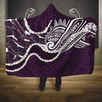 Aloha Hawaii Kalo Pikake Lei Hooded Blanket Chest Tattoo Purple Hawaiian Pattern