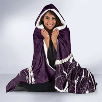 Aloha Hawaii Kalo Pikake Lei Hooded Blanket Chest Tattoo Purple Hawaiian Pattern