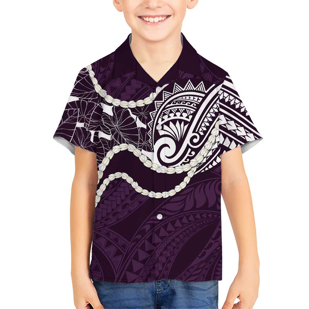 Aloha Hawaii Kalo Pikake Lei Kid Hawaiian Shirt Chest Tattoo Purple Hawaiian Pattern