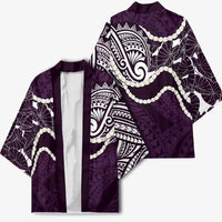 Aloha Hawaii Kalo Pikake Lei Kimono Chest Tattoo Purple Hawaiian Pattern