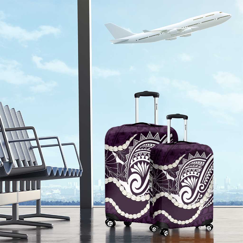 Aloha Hawaii Kalo Pikake Lei Luggage Cover Chest Tattoo Purple Hawaiian Pattern