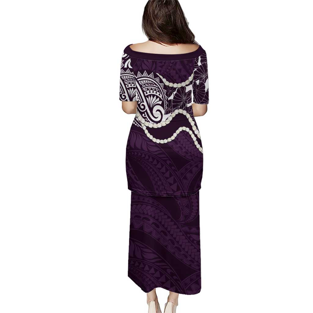 Aloha Hawaii Kalo Pikake Lei Puletasi Chest Tattoo Purple Hawaiian Pattern