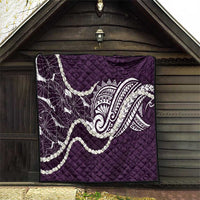 Aloha Hawaii Kalo Pikake Lei Quilt Chest Tattoo Purple Hawaiian Pattern