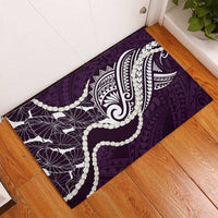 Aloha Hawaii Kalo Pikake Lei Rubber Doormat Chest Tattoo Purple Hawaiian Pattern