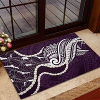 Aloha Hawaii Kalo Pikake Lei Rubber Doormat Chest Tattoo Purple Hawaiian Pattern