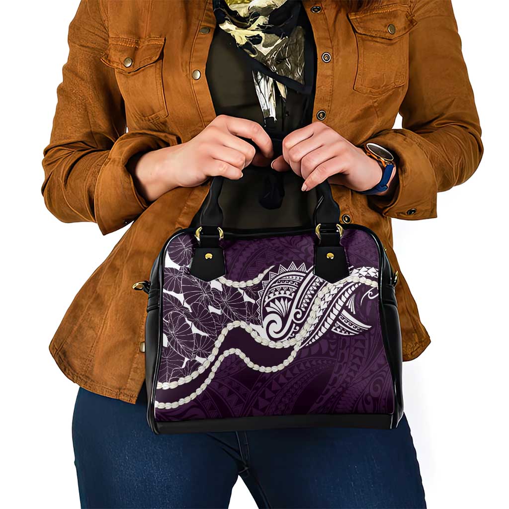 Aloha Hawaii Kalo Pikake Lei Shoulder Handbag Chest Tattoo Purple Hawaiian Pattern