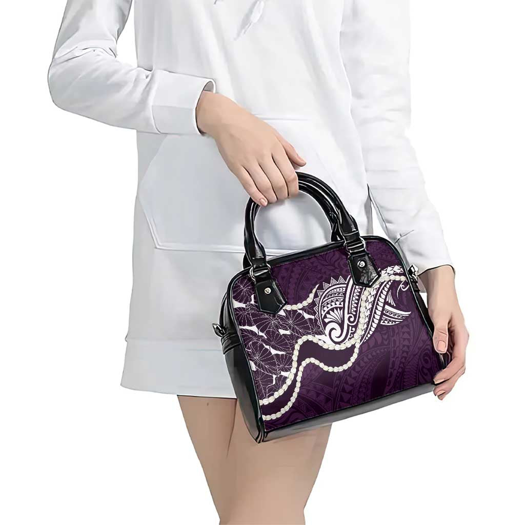 Aloha Hawaii Kalo Pikake Lei Shoulder Handbag Chest Tattoo Purple Hawaiian Pattern