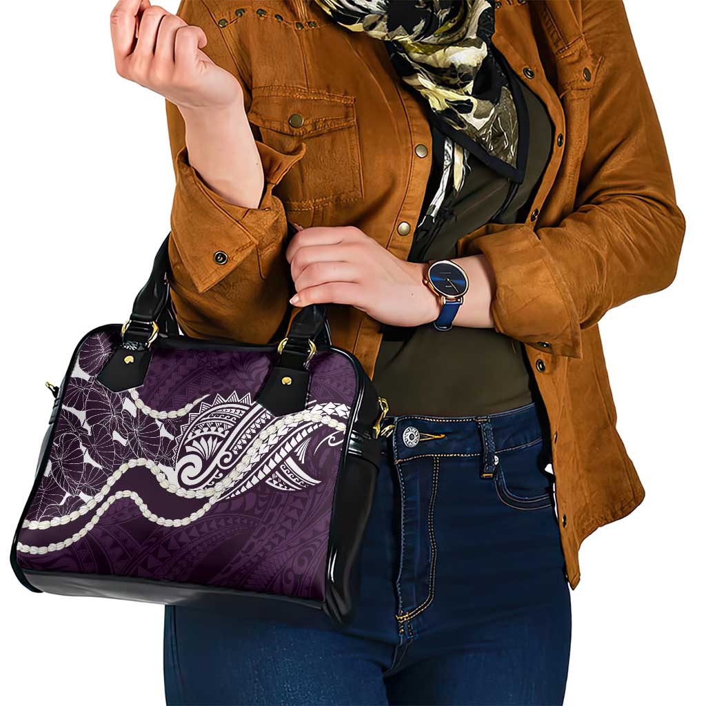 Aloha Hawaii Kalo Pikake Lei Shoulder Handbag Chest Tattoo Purple Hawaiian Pattern