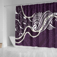 Aloha Hawaii Kalo Pikake Lei Shower Curtain Chest Tattoo Purple Hawaiian Pattern