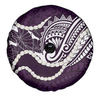 Aloha Hawaii Kalo Pikake Lei Spare Tire Cover Chest Tattoo Purple Hawaiian Pattern