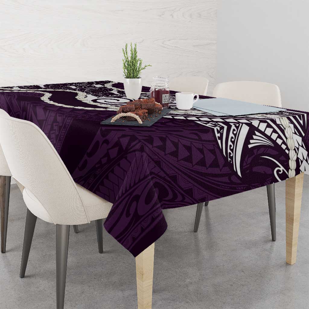 Aloha Hawaii Kalo Pikake Lei Tablecloth Chest Tattoo Purple Hawaiian Pattern