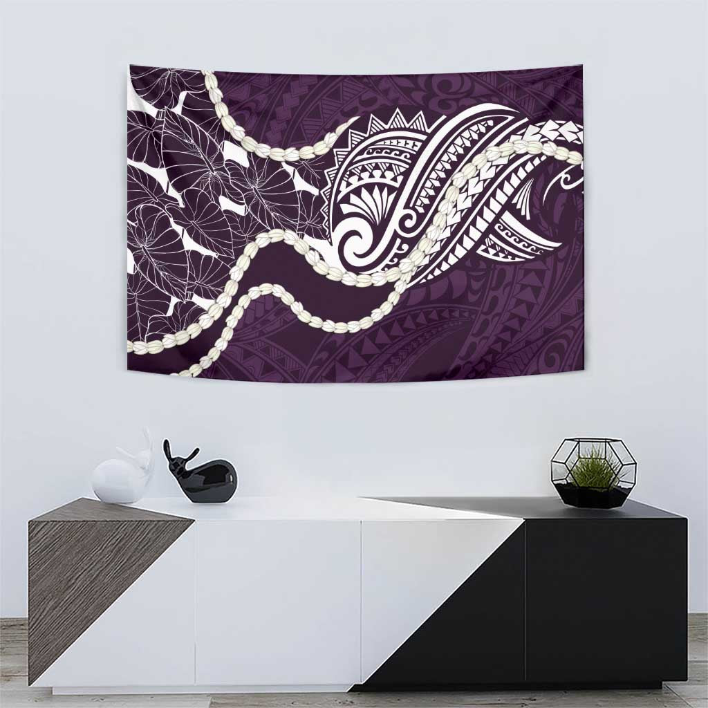 Aloha Hawaii Kalo Pikake Lei Tapestry Chest Tattoo Purple Hawaiian Pattern LT14 - Polynesian Pride