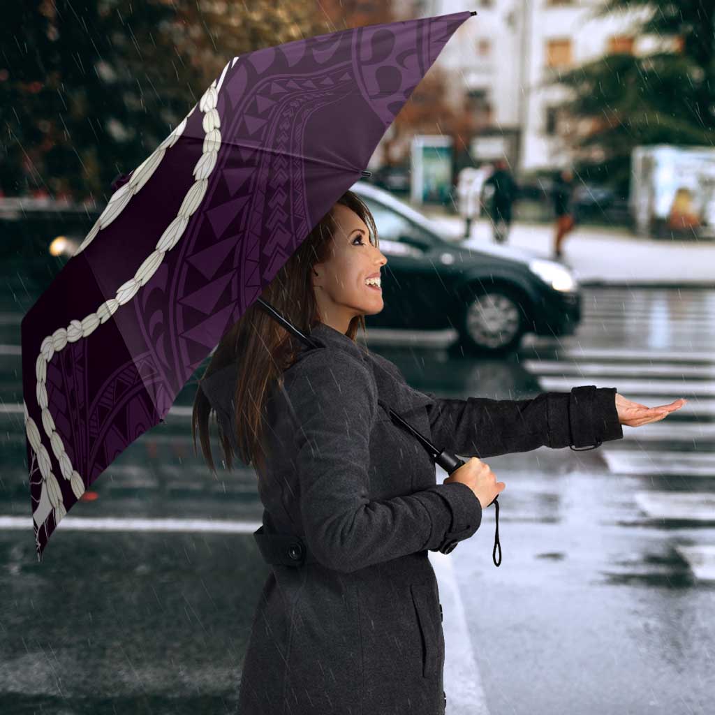 Aloha Hawaii Kalo Pikake Lei Umbrella Chest Tattoo Purple Hawaiian Pattern