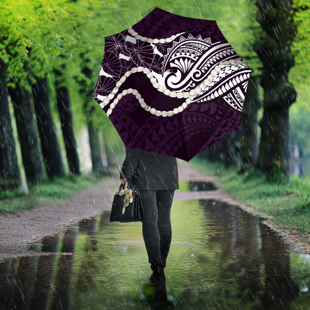 Aloha Hawaii Kalo Pikake Lei Umbrella Chest Tattoo Purple Hawaiian Pattern