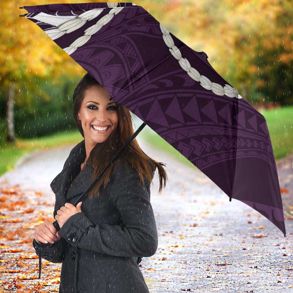 Aloha Hawaii Kalo Pikake Lei Umbrella Chest Tattoo Purple Hawaiian Pattern