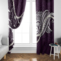 Aloha Hawaii Kalo Pikake Lei Window Curtain Chest Tattoo Purple Hawaiian Pattern