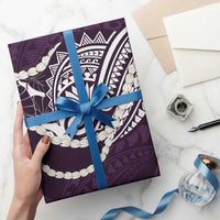Aloha Hawaii Kalo Pikake Lei Wrapping Paper Chest Tattoo Purple Hawaiian Pattern
