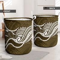 Aloha Hawaii Kalo Pikake Lei Laundry Basket Chest Tattoo Gold Hawaiian Pattern