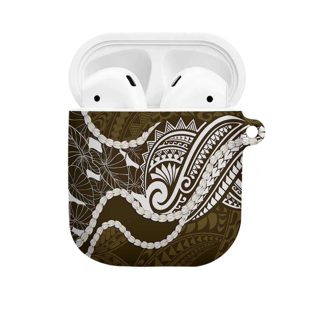 Aloha Hawaii Kalo Pikake Lei AirPods Case Chest Tattoo Gold Hawaiian Pattern