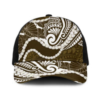 Aloha Hawaii Kalo Pikake Lei Baseball Net Cap Chest Tattoo Gold Hawaiian Pattern