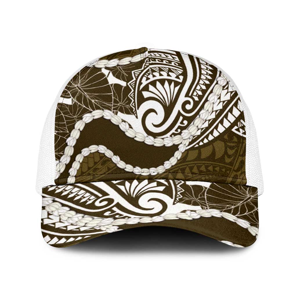 Aloha Hawaii Kalo Pikake Lei Baseball Net Cap Chest Tattoo Gold Hawaiian Pattern