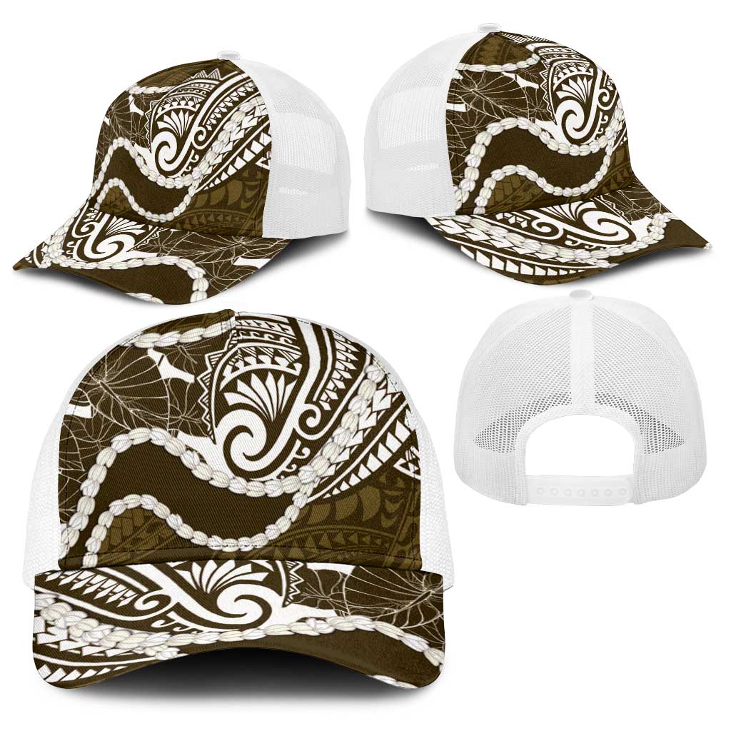 Aloha Hawaii Kalo Pikake Lei Baseball Net Cap Chest Tattoo Gold Hawaiian Pattern