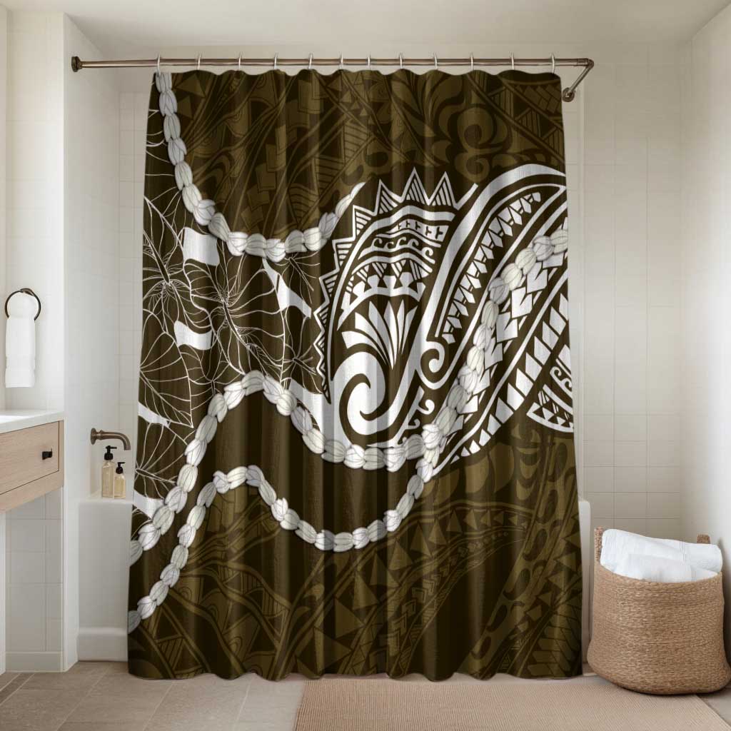 Aloha Hawaii Kalo Pikake Lei Bathroom Set Chest Tattoo Gold Hawaiian Pattern