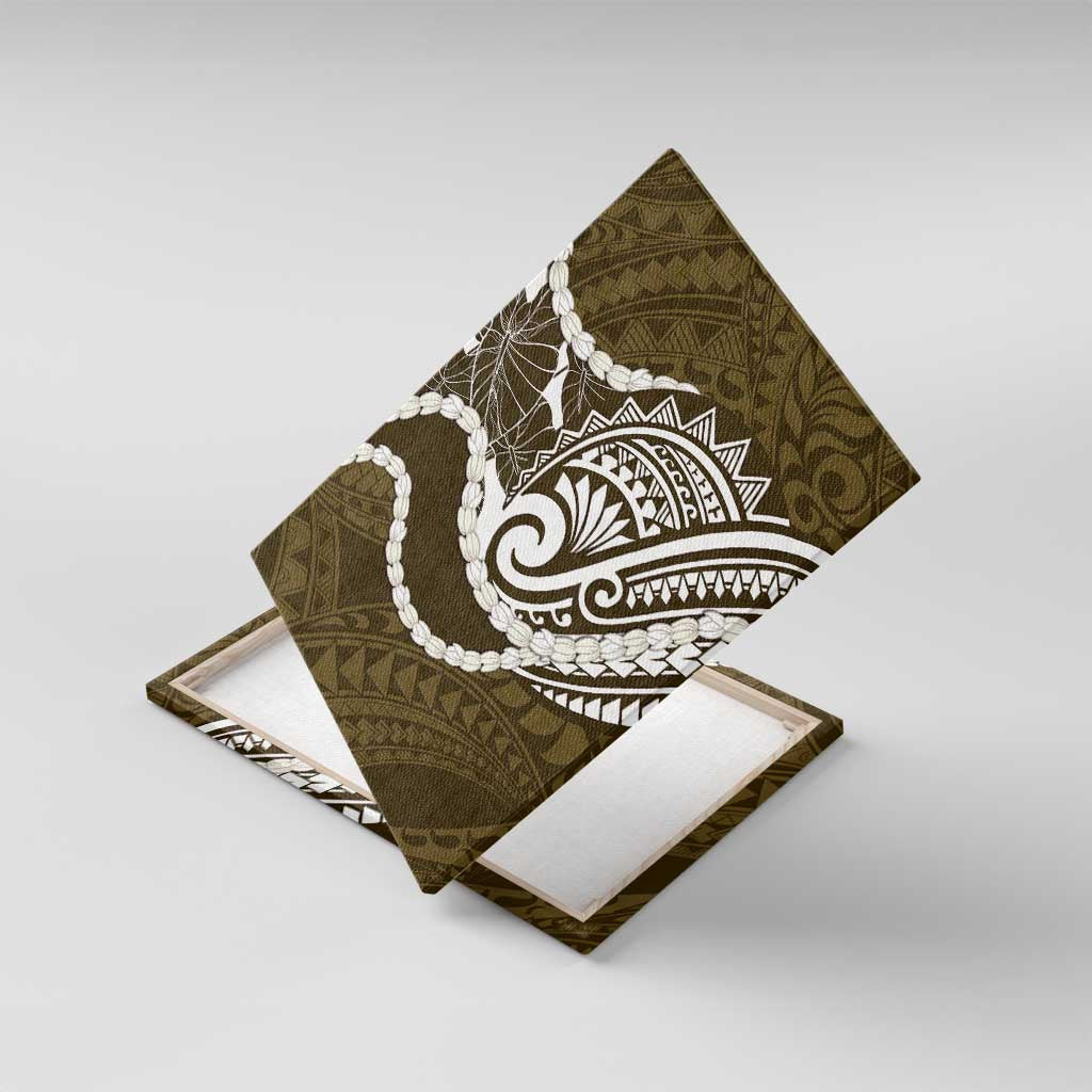 Aloha Hawaii Kalo Pikake Lei Canvas Wall Art Chest Tattoo Gold Hawaiian Pattern