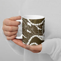 Aloha Hawaii Kalo Pikake Lei Ceramic Mug Chest Tattoo Gold Hawaiian Pattern