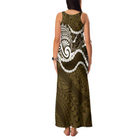 Aloha Hawaii Kalo Pikake Lei Family Matching Tank Maxi Dress and Hawaiian Shirt Chest Tattoo Gold Hawaiian Pattern LT14 - Polynesian Pride