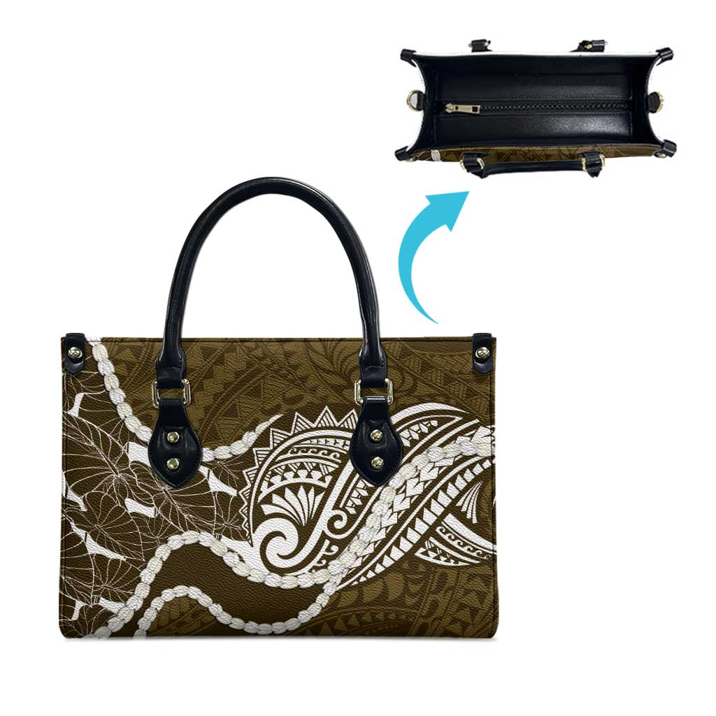 Aloha Hawaii Kalo Pikake Lei Leather Bag Chest Tattoo Gold Hawaiian Pattern